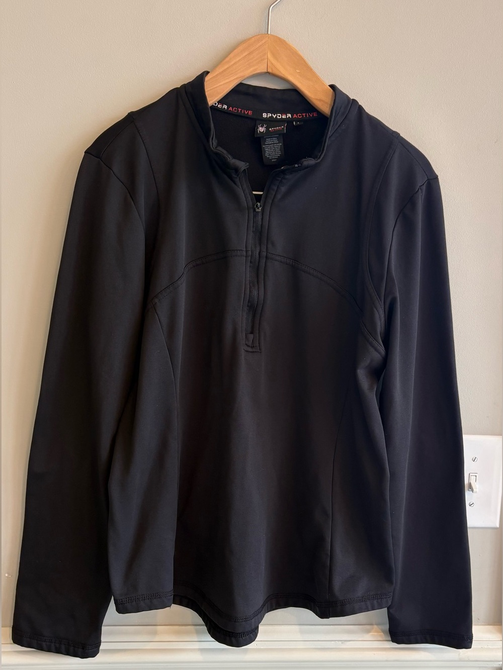 Spyder Active Women’s Black Quarter-Zip Fleece Lined Jacket Large